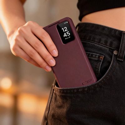 5. Tech-Protect Smart Wallet Case für Samsung Galaxy S26 Ultra – Burgunderrot