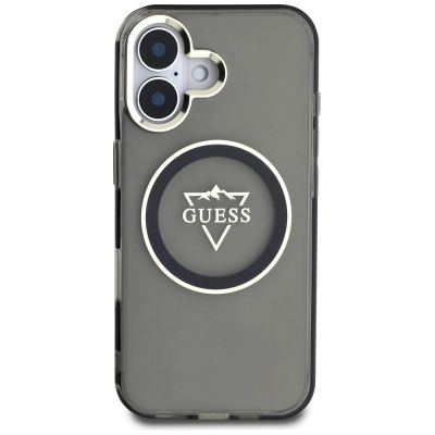 3. Guess IML Metal Mountain Logo MagSafe iPhone 16 Hülle - Schwarz