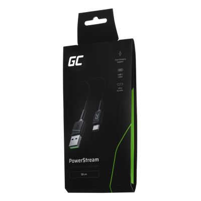 2. GREEN CELL KABGC25 GC POWERSTREAM KABEL USB-A - USB-C 30CM, SCHNELLLADUNG ULTRA CHARGE, QC 3.0