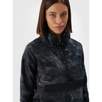 5. Damen-Fleecejacke mit Stehkragen, Oversize, Größe 4F 4FWAW24TFLEF298-90A