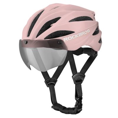 12. Rockbros Fahrradhelm mit Visier, abnehmbarer UV-Schutzbrille, Unisex – Braun