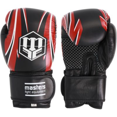 6. RBT-5A Lederboxhandschuhe, schwarz und rot