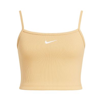 Nike Sportswear Essential Rib Crop Top Sanddrift/Weiß - DM6737-126