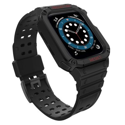 Schutzarmband für Apple Watch 38/40/41 mm Panzergehäuse-Armband - Schwarz