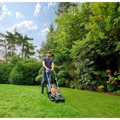 4. Black & Decker BEMW351-QS Rasenmäher, Standard-Rasenmäher, Schwarz, Orange