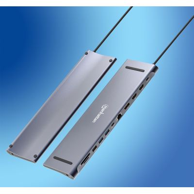 12. MANHATTAN 12-in-1 4K Dockingstation 1xHDMI 2xDP 3xUSB-A