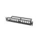 2. LANBERG Patchpanel, leer, 12 Ports, 1 HE, 10 Zoll, mit Organizer für Keystone-Module, schwarz, PPKS-9112-B
