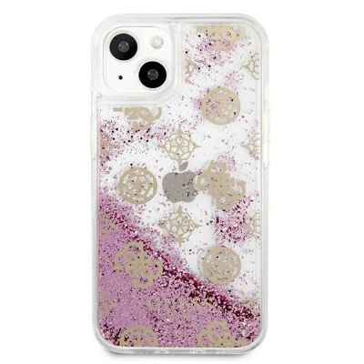 3. Guess GUHCP13SLGPEPI iPhone 13 mini 5.4" pink/pink Hardcase Peony Liquid Glitter