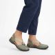 5. Rieker 46461-52 Grüne Ledersandalen mit geschlossener Zehenpartie