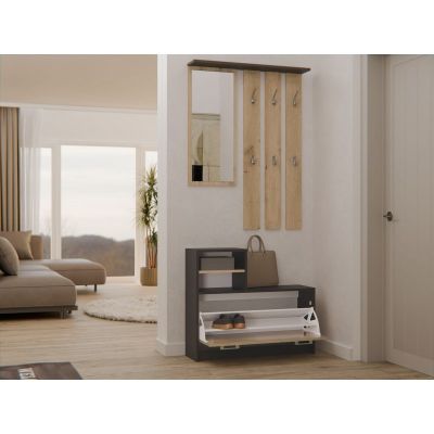 3. KLEIDERSCHUHSCHRANK ANTHRAZIT/HANDWERK