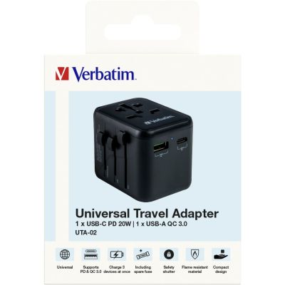 14. Verbatim 49544 Universal-Netzsteckeradapter Schwarz