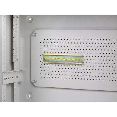 14. Lanberg Rack-Schrank, Wandmontage, 19" 4U+3U, 540x200, flaches Profil, grau (montiert)