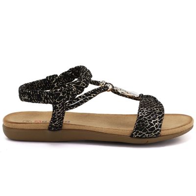 2. Schwarze Damen-Sandalen zum Hineinschlüpfen, Artiker 58C0629