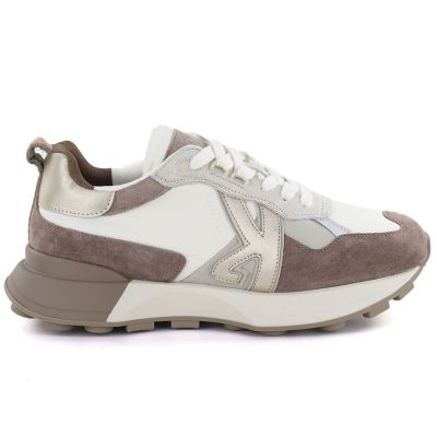 2. Damen-Sportschuhe aus Leder, beige, Kobbo 66954