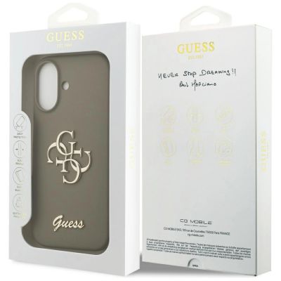 8. Guess Silikonhülle mit großem 4G-Schriftzug für iPhone 17 – Braun