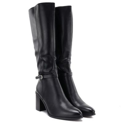 4. Damenstiefel mit Blockabsatz, schwarz, Sergio Leone KZ-08
