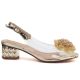 2. Transparente Sandalen mit dekorativem goldenem Absatz D&A MR62-9100