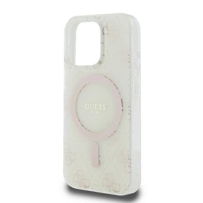 6. Guess IML 4G Background MagSafe-Hülle für iPhone 16 Pro – weiß