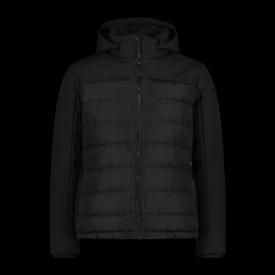 5. CMP Herren Winterjacke mit Kapuze, Sport, isoliert, schwarz (34K0147/E910)