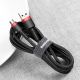 6. Baseus Cafule Cable strapazierfähiges Nylonkabel USB / Micro USB 2A 3M schwarz-rot (CAMKLF-H91)