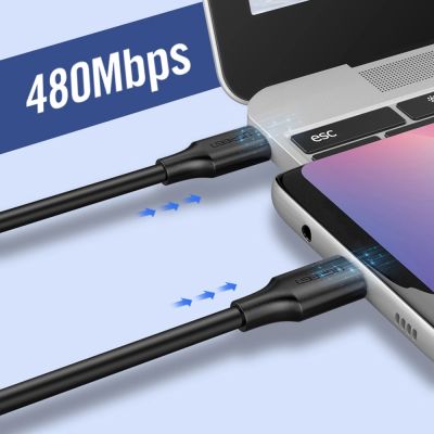6. Ugreen US286 USB-C – USB-C PD QC 3A 480 Mbit/s 2 m Kabel – Schwarz