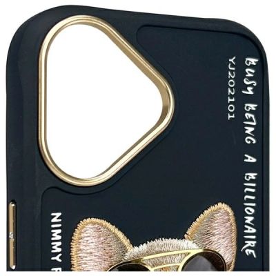 5. Nimmy Glasses Cool Dog iPhone 16 Hülle - Schwarz