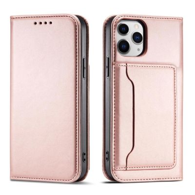 Magnetkartenhülle für iPhone 12 Pro Tasche Kartenetui Kartenständer Rosa