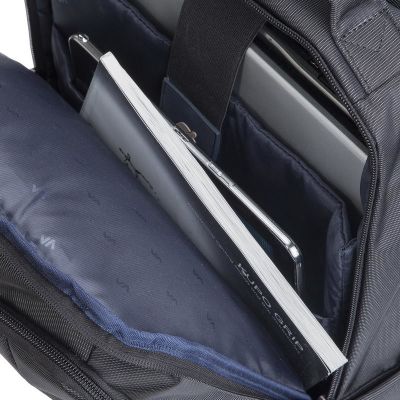 7. RIVACASE RUCKSACK FÜR LAPTOP 15,6" CENTRAL, SCHWARZ, 15L, AUS POLYESTER, TASCHEN FÜR TABLET 10,1", SMARTPHONE, DOKUMENTE UND ZUBEHÖR
