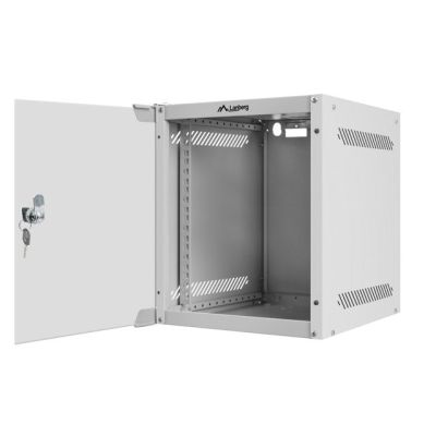 4. Lanberg WF10-2306-10S Rack-Schrank (6 HE; 329 mm / 280 mm / 310 mm; Wandmontage; Glas; 10"; Grau)