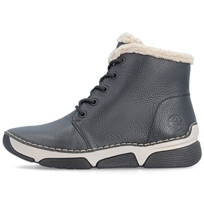 3. Damen-Ankle-Boots aus Leder, gefüttert, schwarz, Rieker 45946-00