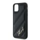 6. Karl Lagerfeld Diagonal Quilted Script Hülle für iPhone 11 / Xr – Schwarz