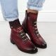 11. Damen-Stiefeletten in Bordeaux mit Kroko-Prägung Jezzi ASA62-16