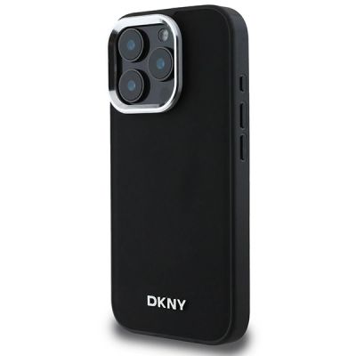2. DKNY Plain Silver Logo MagSafe-Hülle für iPhone 16 Pro Max – Schwarz
