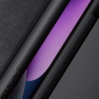 13. Nillkin CamShield Leather S Case iPhone 14 Plus Hülle mit Kameraabdeckung blau