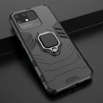 11. Ring Armor Tough Hybrid Case Cover + Magnethalter Realme Narzo 50A schwarz