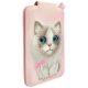 4. Nimmy Neue magnetische Geldbörse mit großen Augen und niedlichen Haustieren 2.0 Katze mit Handyhalterung – Rosa