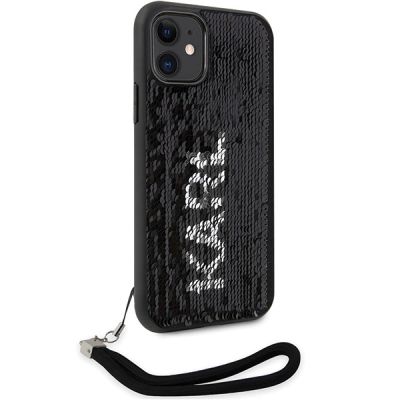 4. Karl Lagerfeld KLHCN61PSQRKS iPhone 11 / Xr 6,1" Silber/Silber Hardcase Pailletten Kordel
