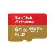 SanDisk EXTREME 64 GB 170/80 MB/s MicroSDXC-Speicherkarte A2 C10 V30 UHS-I U3