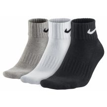 Nike 3er Pack Socken Value Cotton Quarter in schwarz und weiß und grau