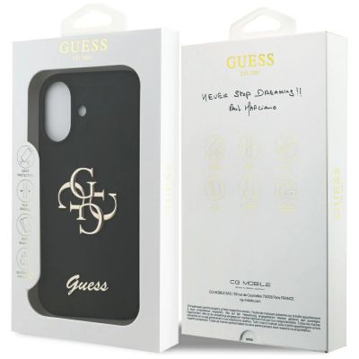 8. Guess Silikonhülle mit großem 4G-Schriftzug für iPhone 17 – Schwarz
