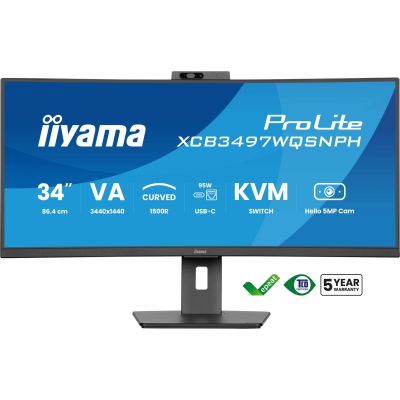 2. IIYAMA Monitor 86,4 cm (34") XCB3497WQSNPH-B1 21:9 HDMI+DP+USB-C Webc