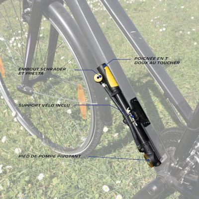 6. MINI-FAHRRADPUMPE MIT MANOMETER 2in1 ALU MICHELIN 8 bar (120 PSI)