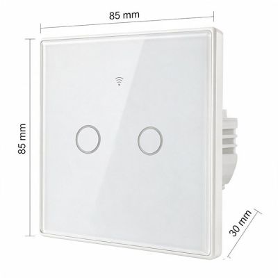 13. QOLTEC LICHT-EIN/AUS-SCHALTER | 2-KANAL-TOUCH-BEDIENUNG | WLAN | TIMER | TUYA | WEISS