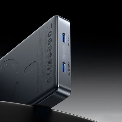 29. Joyroom JR-PBM08 Pro Powerbank 22,5 W 10000 mAh mit kabelloser Ladefunktion und 2x USB-C-Anschlüssen – Grau