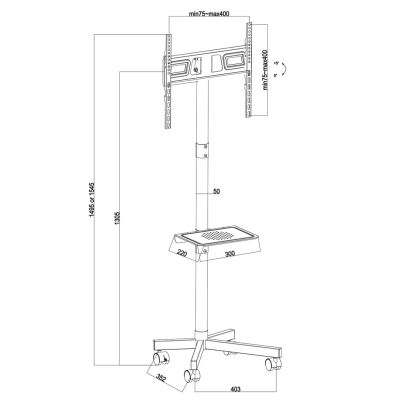 MACLEAN PROFESSIONAL, 32–55", AUF ROLLEN, MAX. VESA 400X400, MAX. 25KG MC-949