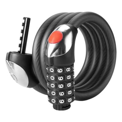 Rockbros RKS531 Fahrradschloss – Stahlseil, 5-stelliger Code + LED, 180 cm