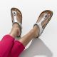 6. Birkenstock Gizeh Birko-Flor Damen Flip-Flops silber normal breit (0043851)