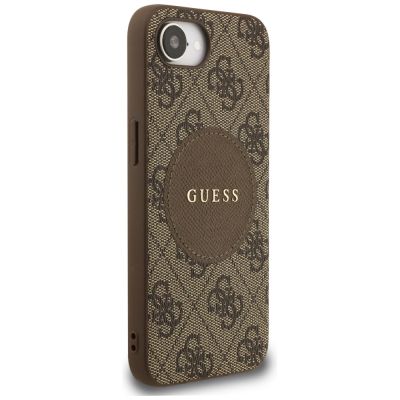 4. Guess 4G Circle Classic Logo MagSafe iPhone 16e Hülle - Braun