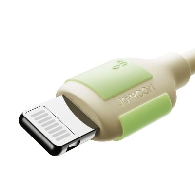 6. Joyroom S-A53 3A USB-A-Kabel - Lightning mit fluoreszierender Spitze 2 m - Beige