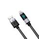 4. Orico LDA2L USB-A-auf- Lightning Kabel 12 W mit LED-Anzeige 0,5 m – Schwarz und Silber